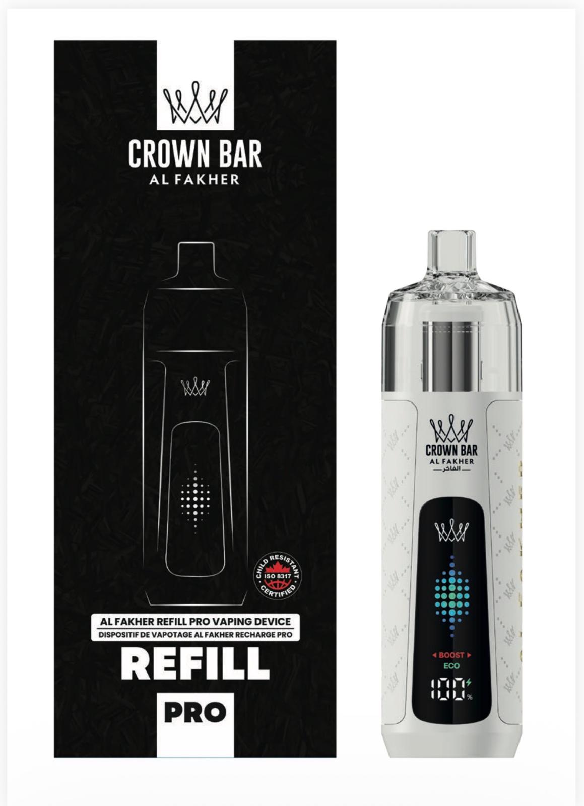 Al Fakher Refill Pro Device Kit Pure White with illuminated display and open fill tank