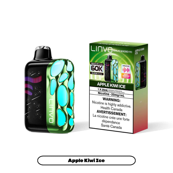 Apple Kiwi Ice Linvo Rave 60K Pro 60000 puffs disposable vape