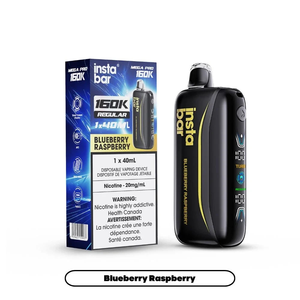 Blueberry Raspberry Insta Bar Mega Pro 160K 160,000 puff disposable vape