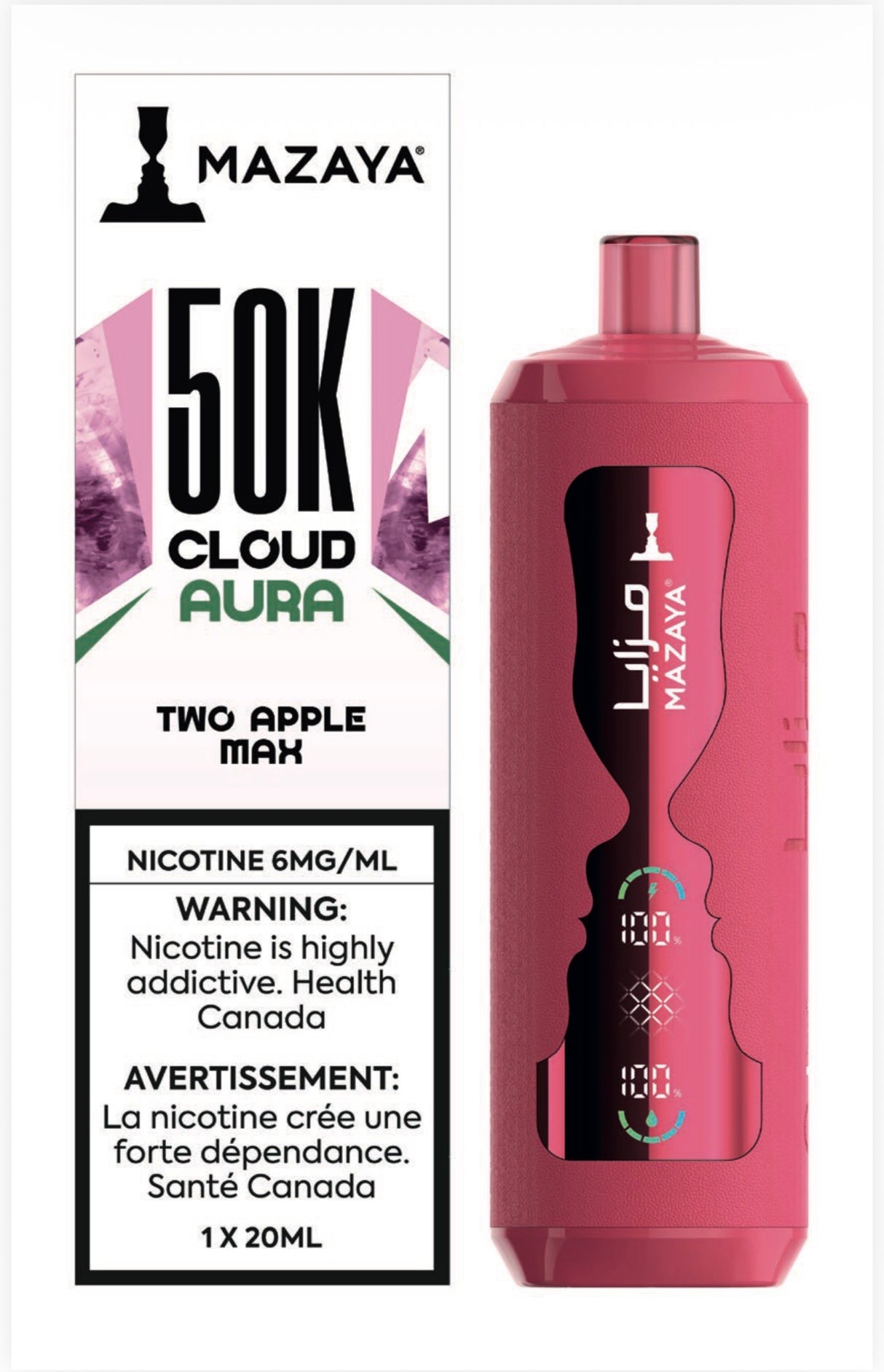 Two Apple Max MAZAYA 50K Disposable Vape 50000 puffs