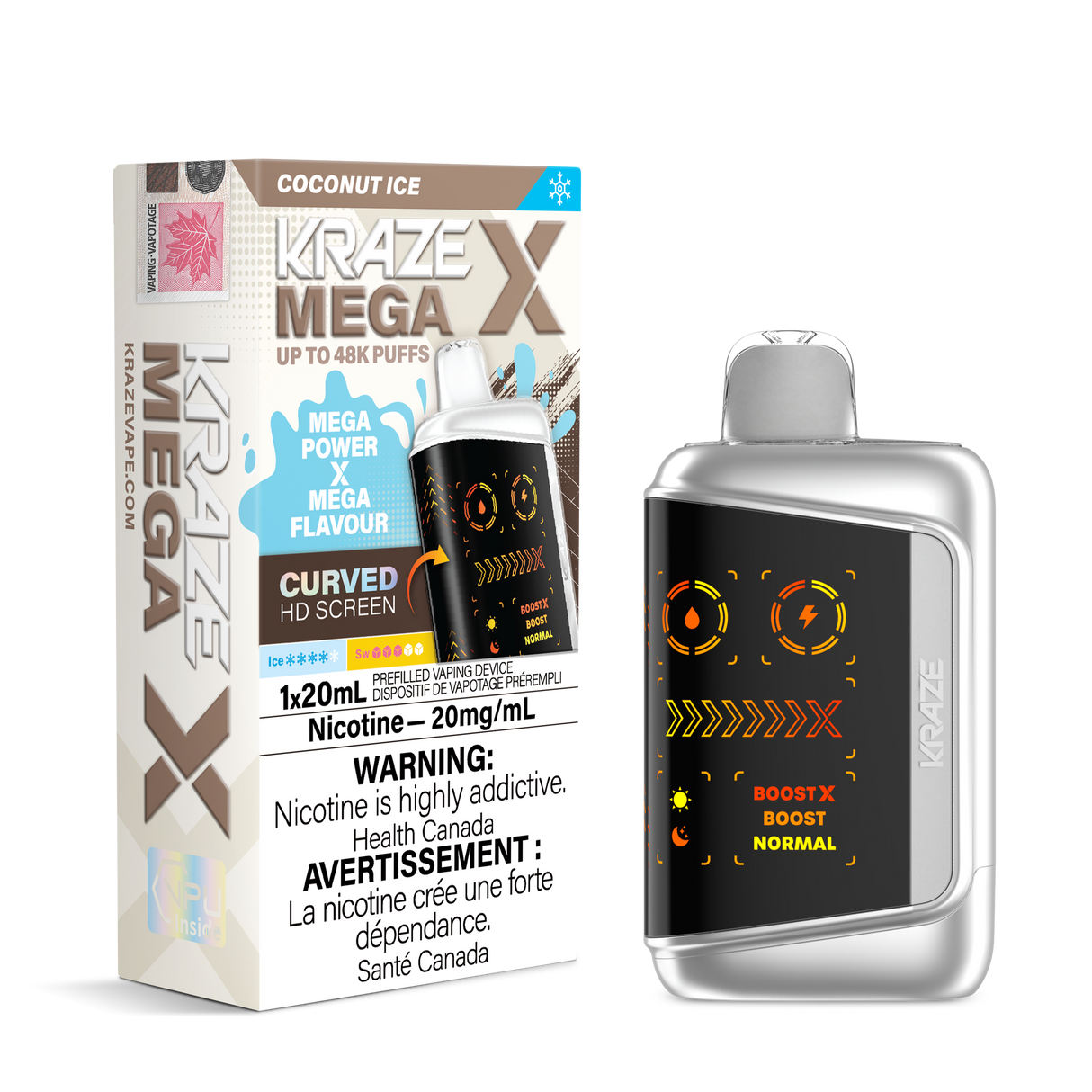 Kraze Mega X 48K Puff Disposable Vape Coconut Ice