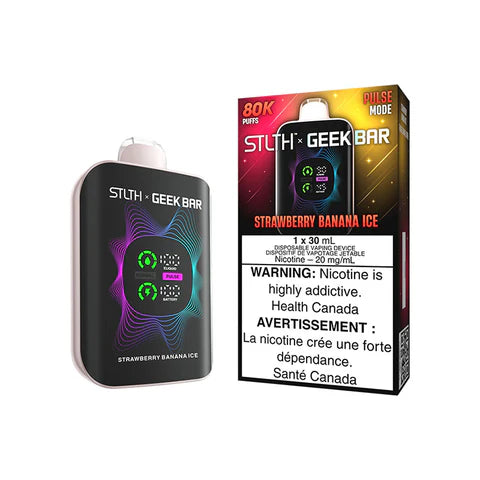 Strawberry Banana Ice STLTH X GEEK BAR 80K disposable vape