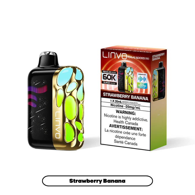 Strawberry Banana Linvo Rave 60K Pro disposable vape