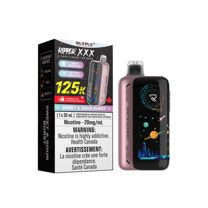 Sweet & Sour Burst Ripper XXX 125K disposable vape