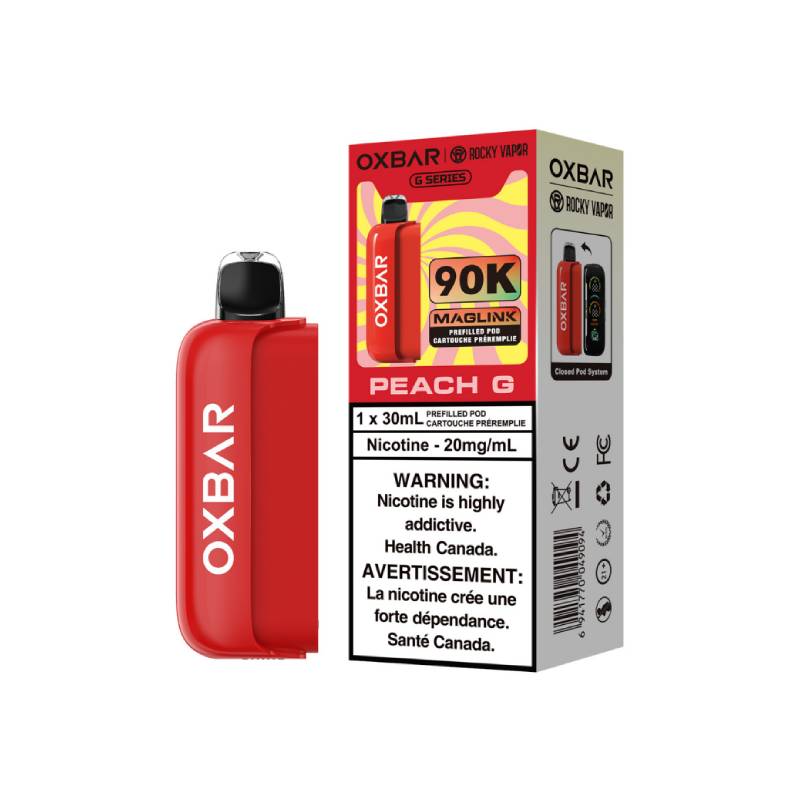 Peach G OXBAR Rocky Vapor Maglink 90K Prefilled Pod