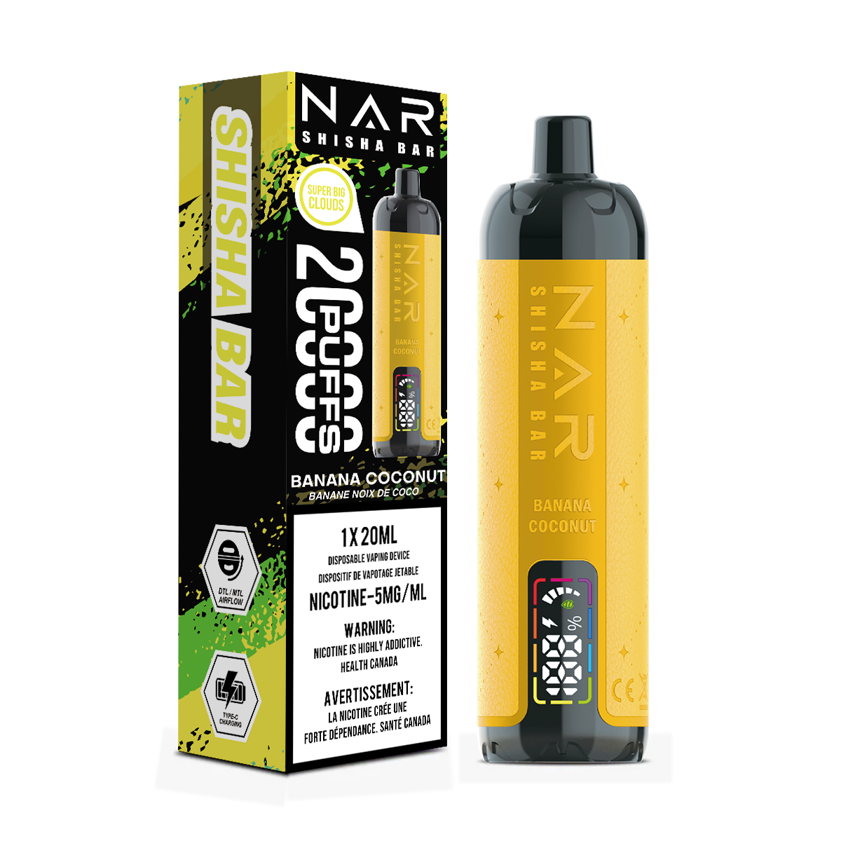 NAR Shisha Bar Vape Disposable - Banana Coconut