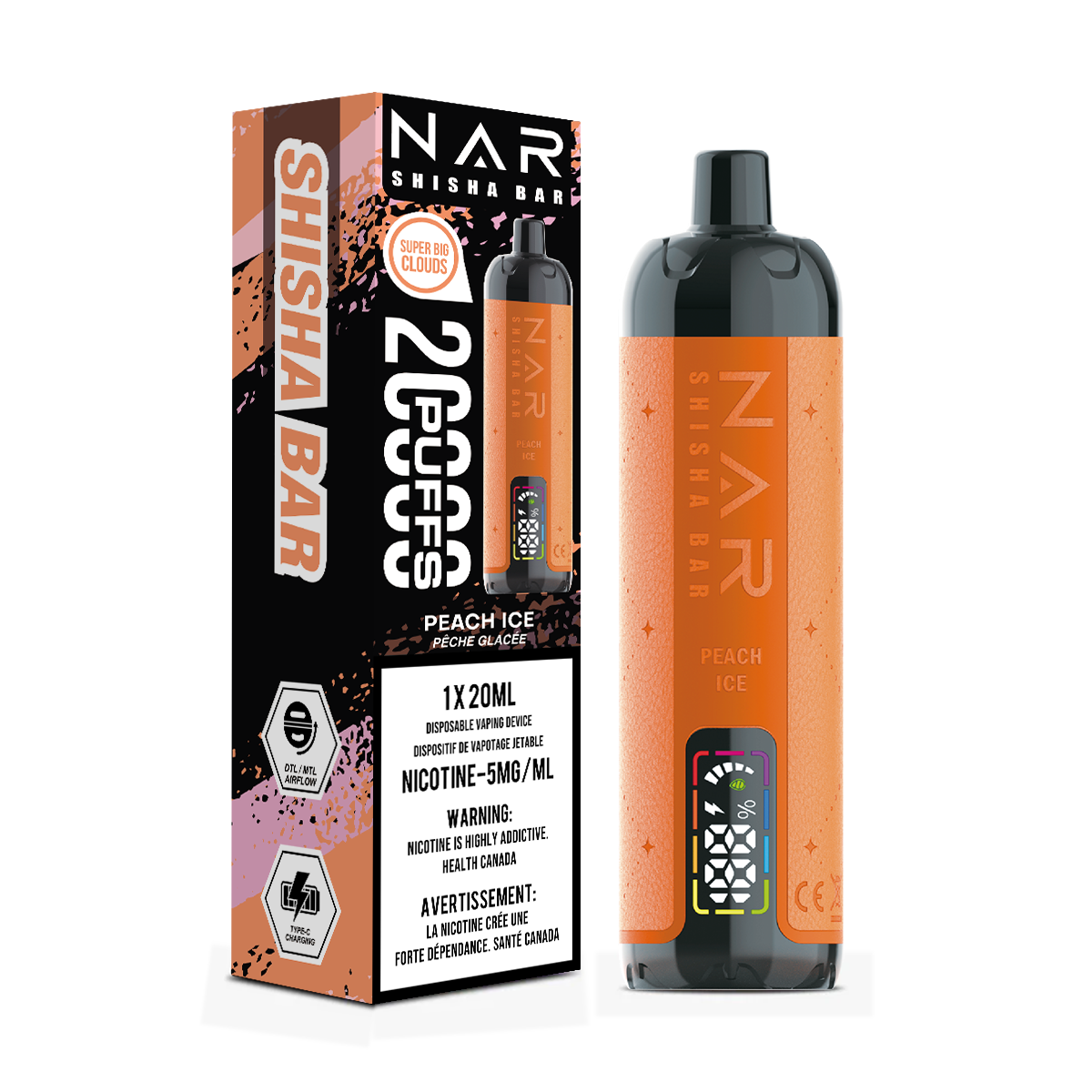 NAR Shisha Bar Vape Disposable - Peach Ice