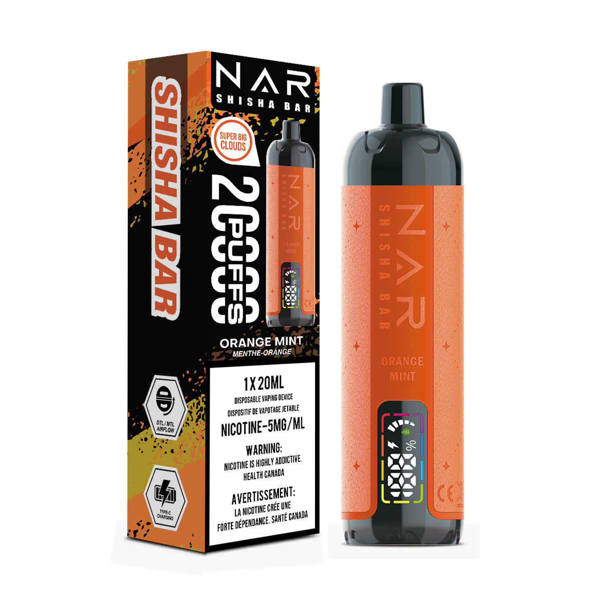 NAR Shisha Bar Vape Disposable - Orange Mint