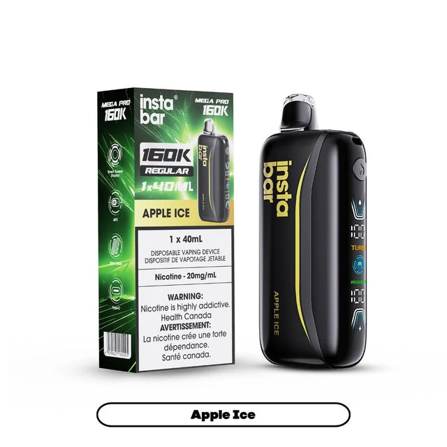 Apple Ice Insta Bar Mega Pro 160K 160,000 puff disposable vape
