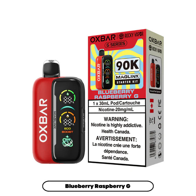 Rocky Vapor Oxbar Maglink 90K Starter Kit Blueberry Raspberry G prefilled pod device