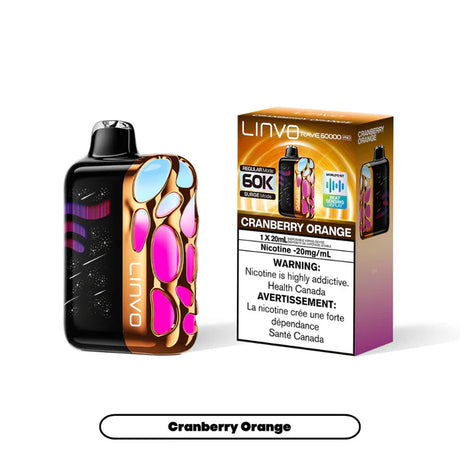 Cranberry Orange Linvo Rave 60K Pro 60000 puffs disposable vape