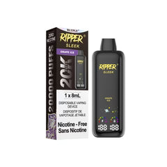 Grape Ice Ripper SLEEK Zero Nicotine Disposable Vape 20000 puffs