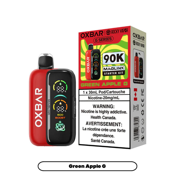 Rocky Vapor Oxbar Maglink 90K Starter Kit Green Apple G prefilled pod device