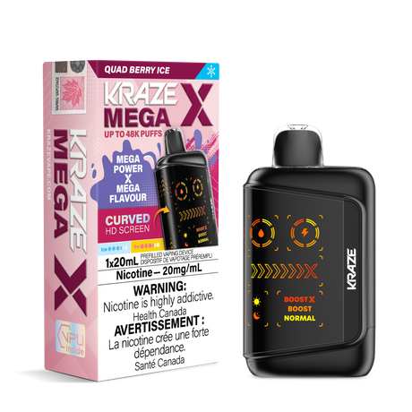 Kraze Mega X 48K Puff Disposable Vape.Quad Berry Ice