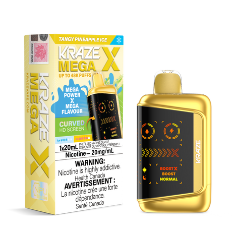 Kraze Mega X 48K Puff Disposable Vape.Tangy Pineapple Ice