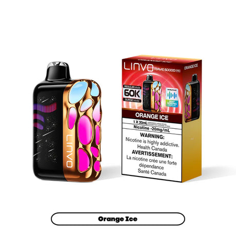 Orange Ice Linvo Rave 60K Pro 60000 puffs disposable vape