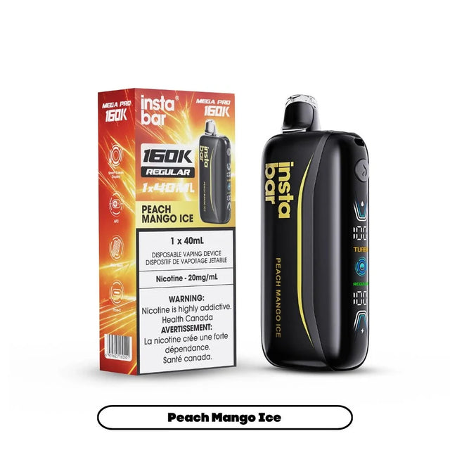 Peach Mango Ice Insta Bar Mega Pro 160K 160,000 puff disposable vape