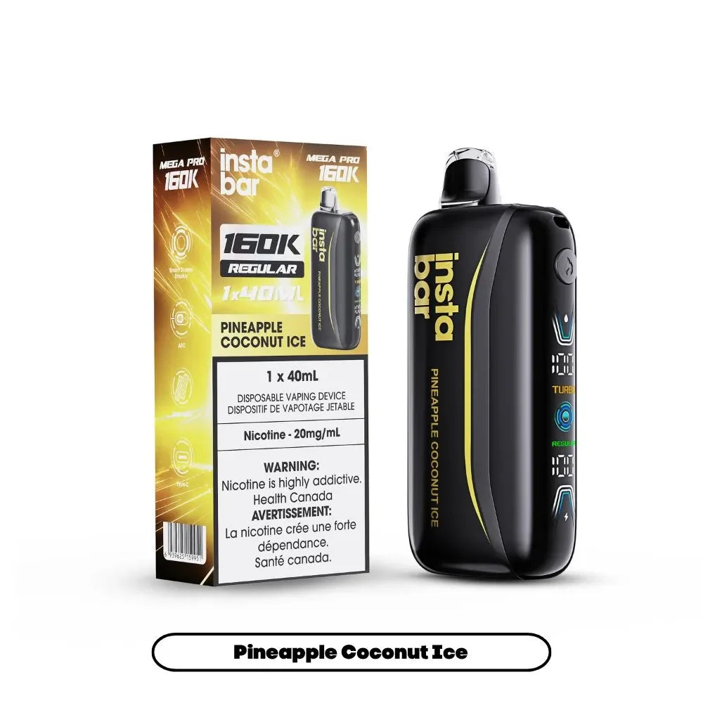 Pineapple Coconut Ice Insta Bar Mega Pro 160K 160,000 puff disposable vape
