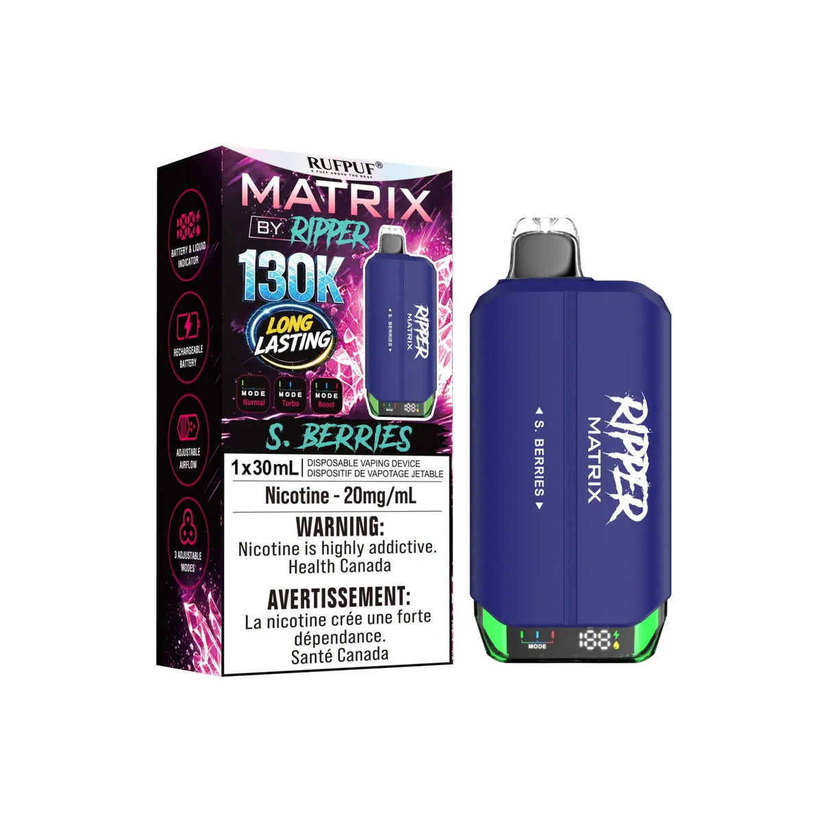 S. Berries Ripper Matrix 130K Disposable Vape