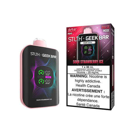 Sour Strawberry Ice STLTH X GEEKBAR 80000 Puffs Disposable Vap