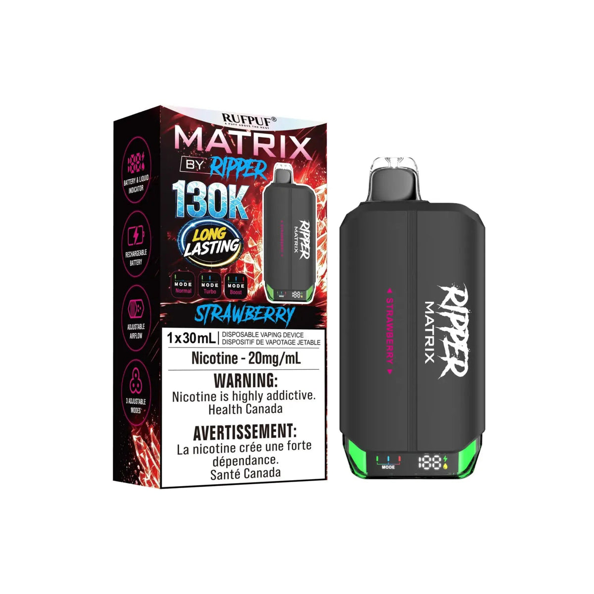 Strawberry Ripper Matrix 130K Disposable Vape