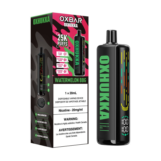 Watermelon BBG OXBAR OXHUKKA 25000 Puffs Disposable Vape 20ml