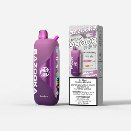 Grape Burst Bazooka Vape X3 90,000 puffs disposable vape