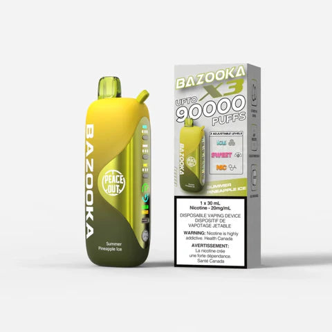 Summer Pineapple Ice Bazooka Vape X3 90,000 puffs disposable vape