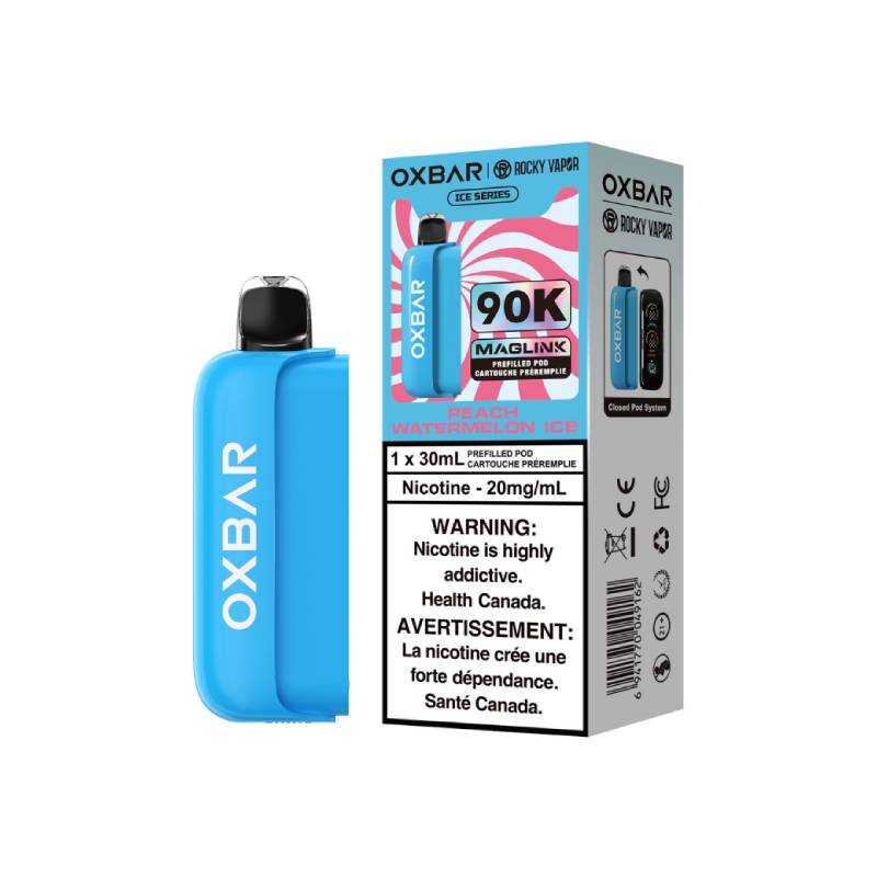 Peach Watermelon Ice OXBAR Rocky Vapor Maglink 90K Prefilled Pod