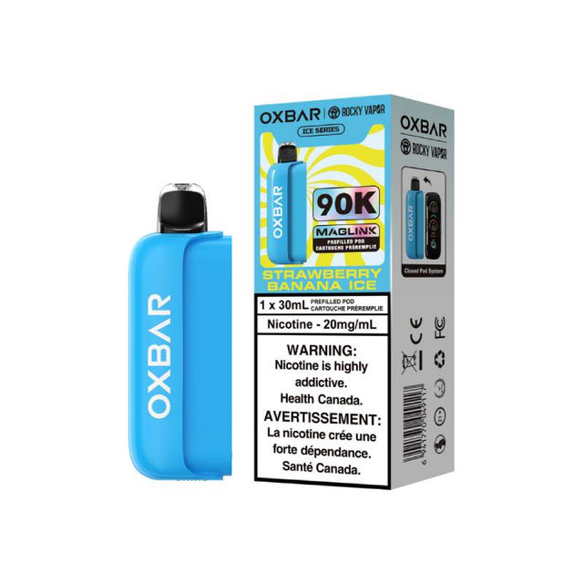 Strawberry Banana Ice OXBAR Rocky Vapor Maglink 90K Prefilled Pod